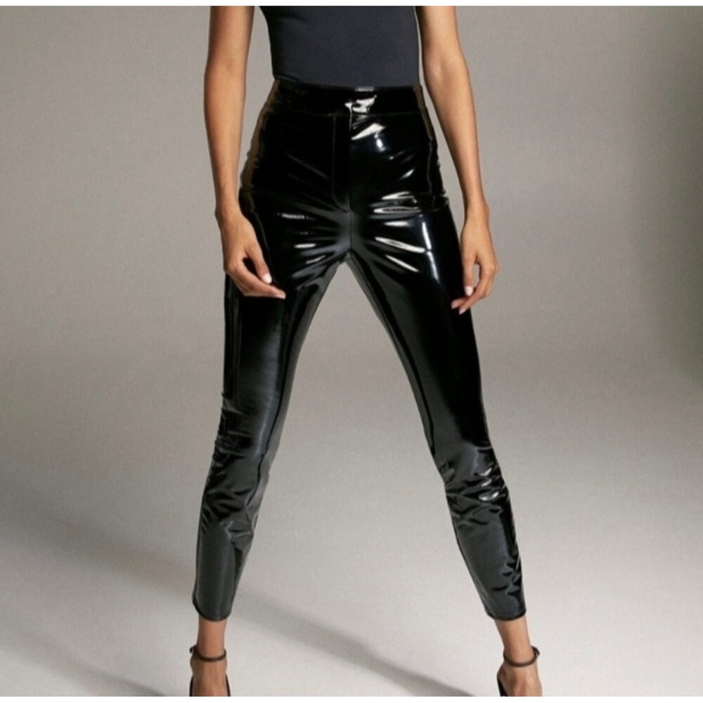 Aritzia Babaton faux patent leather Caspian pants Gothic Grunge Black Edgy 00